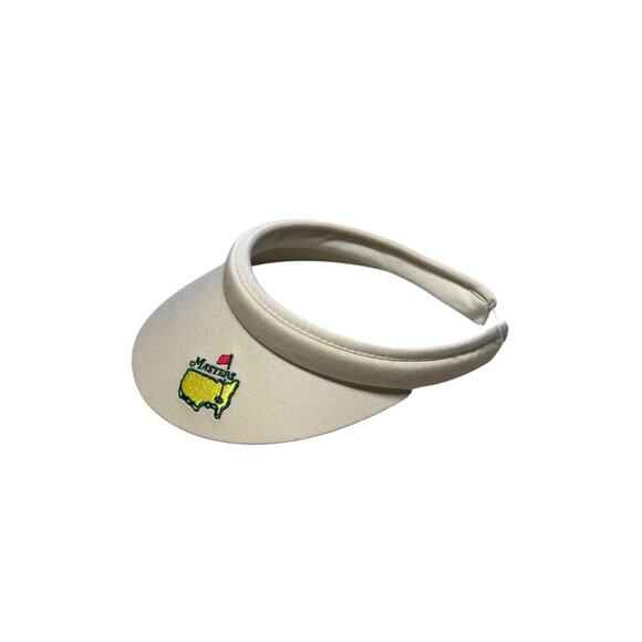 Vintage 80s MASTERS Golf Embroidered Logo Visor Hat Cream TEXACE NEW main image 5
